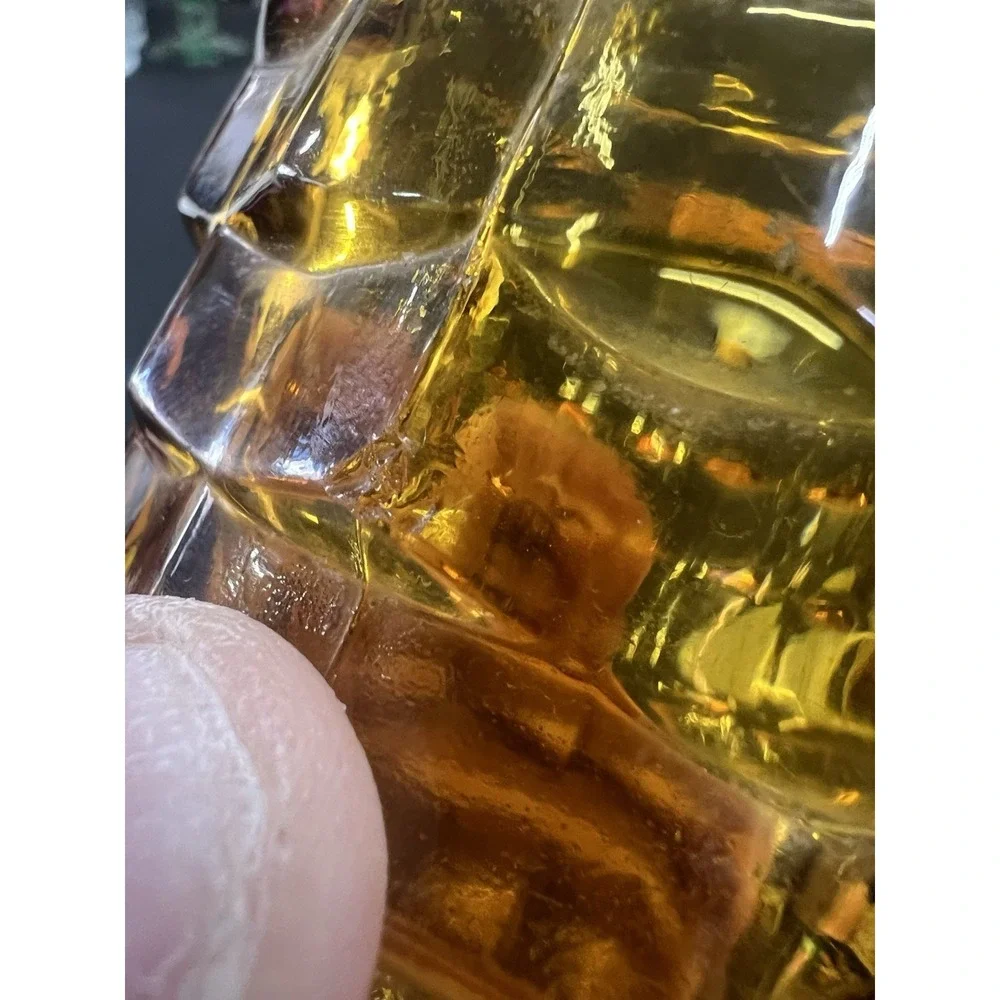 Vintage Indiana Glass‎ Amber Whitehall Cubist Pedestal Drinking Glass